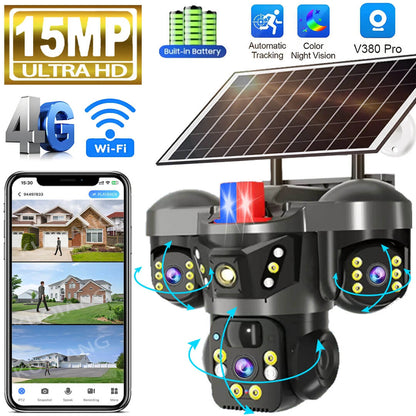 CAMARA TRIPLE LENTE CON PANEL SOLAR