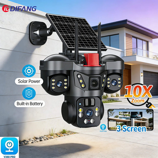 CAMARA TRIPLE LENTE CON PANEL SOLAR
