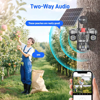 CAMARA TRIPLE LENTE CON PANEL SOLAR